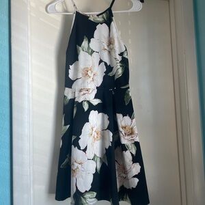 Monteau Black and White Floral Kids Dress